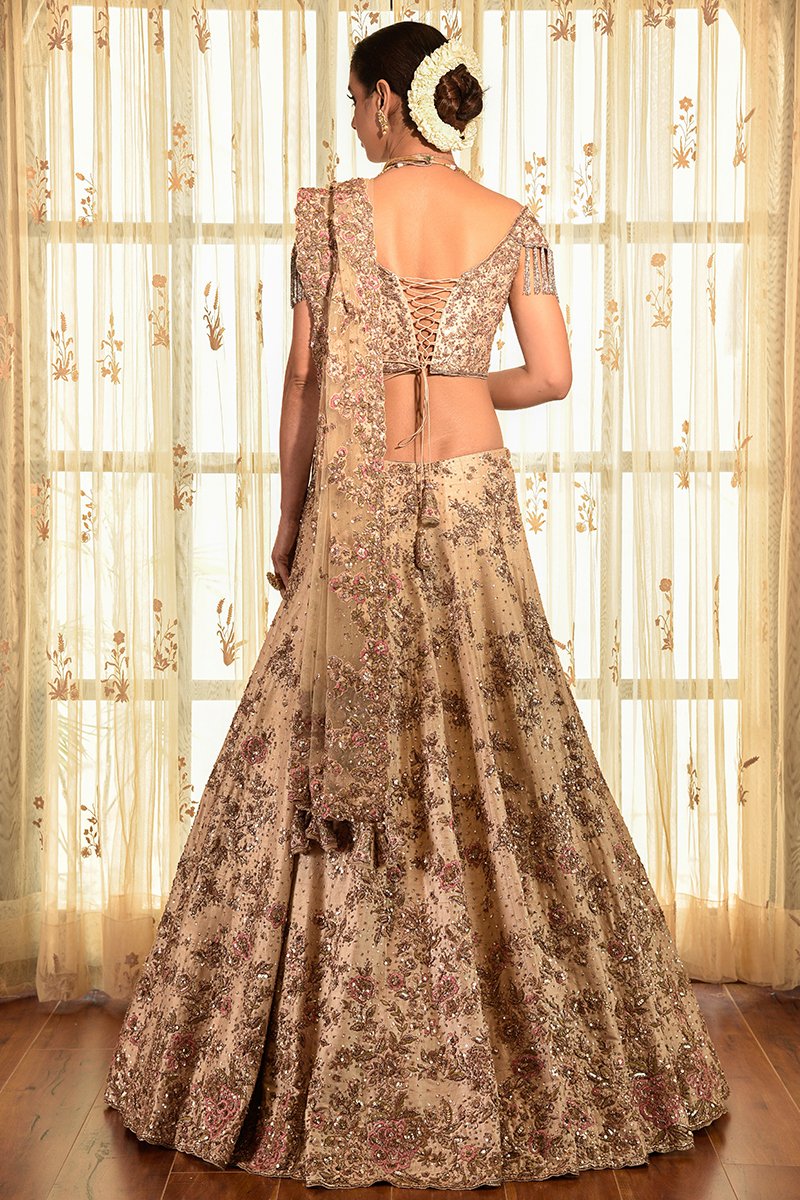 "Sanguine" Zardozi Silk Lehenga Set