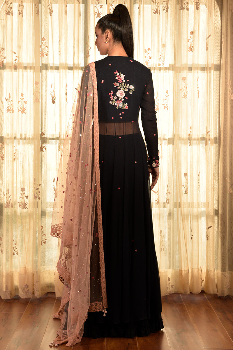 "Bistre" Chiffon Kurta - Sharara Set