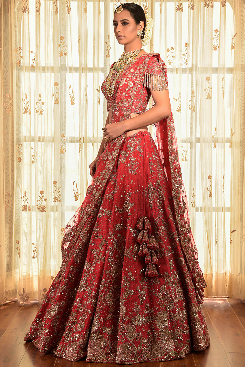 "Eka Lea" Zardozi Raw Silk Lehenga Set