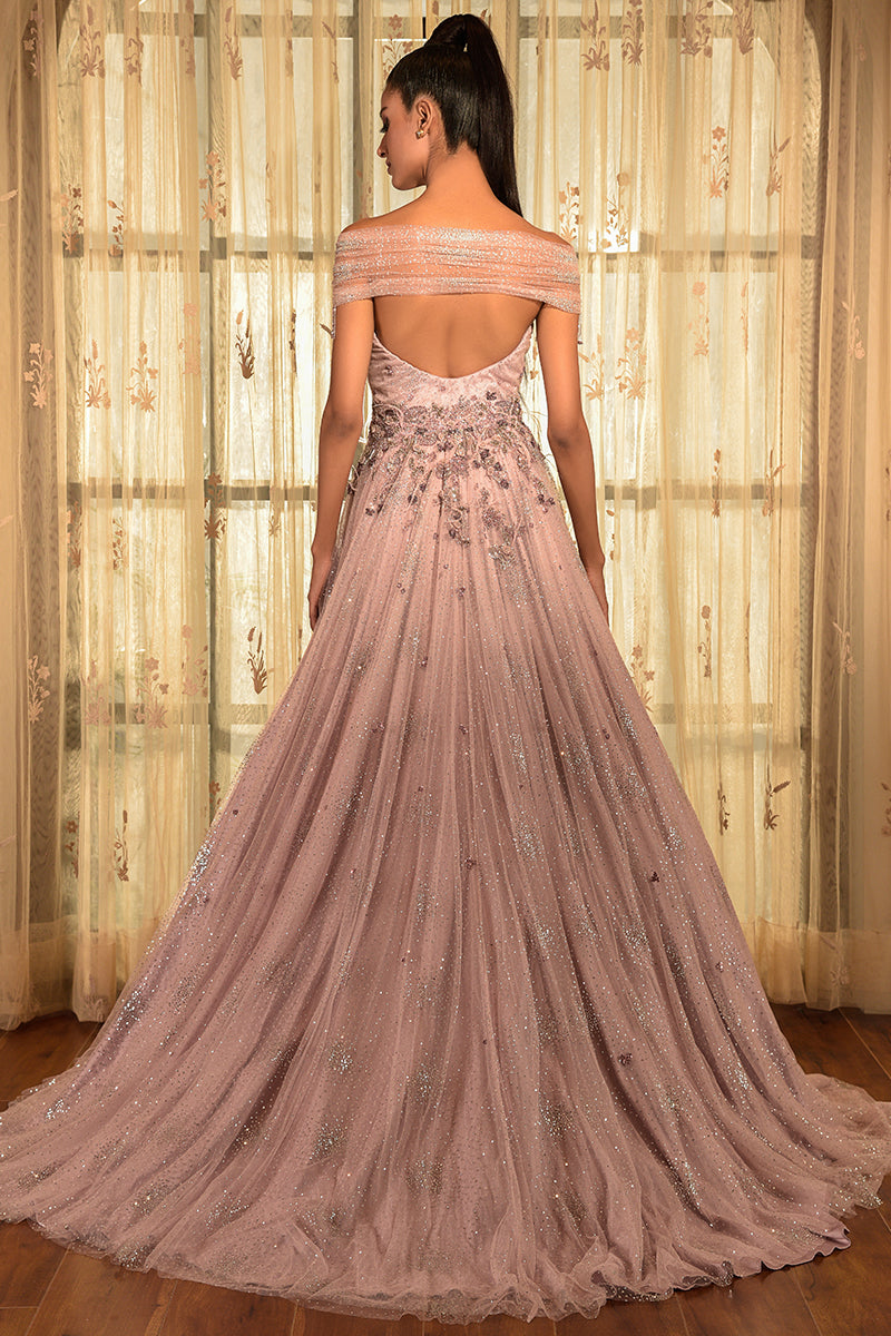 "Dulect" Shimmer Tulle Gown