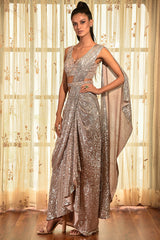 "Sweet Poetess" Drape Saree Gown