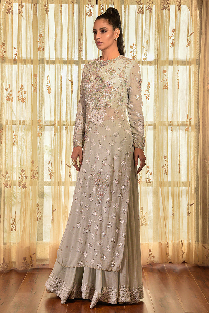 "Sweet Merino" Chiffon Kurta Sharara Set