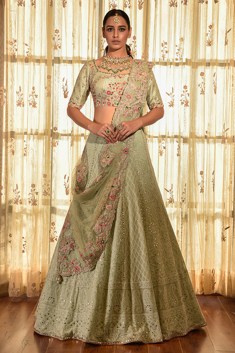 "Shamrock" Chikankari Lehenga Set