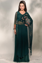 "Benaisha" Ombre Chiffon Drape Kurta Set