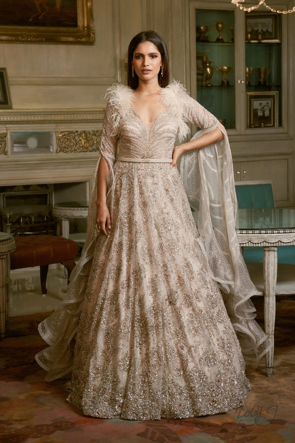"Alizeh" Shimmer Tulle Full Length Bridal Gown