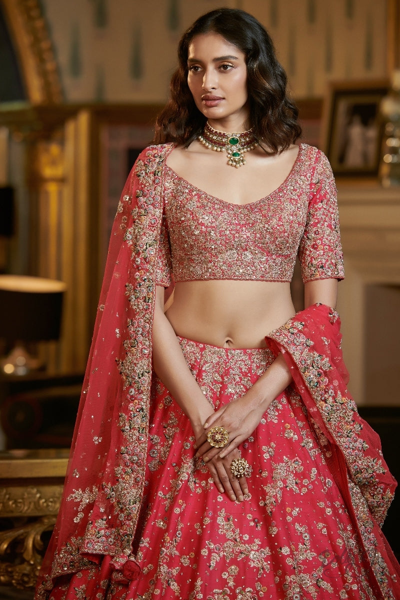 "Aria" Raw Silk Bridal Lehenga Set