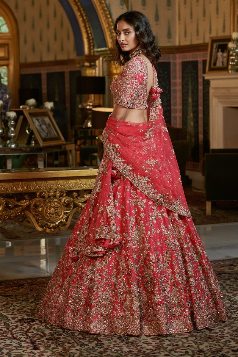 "Aria" Raw Silk Bridal Lehenga Set