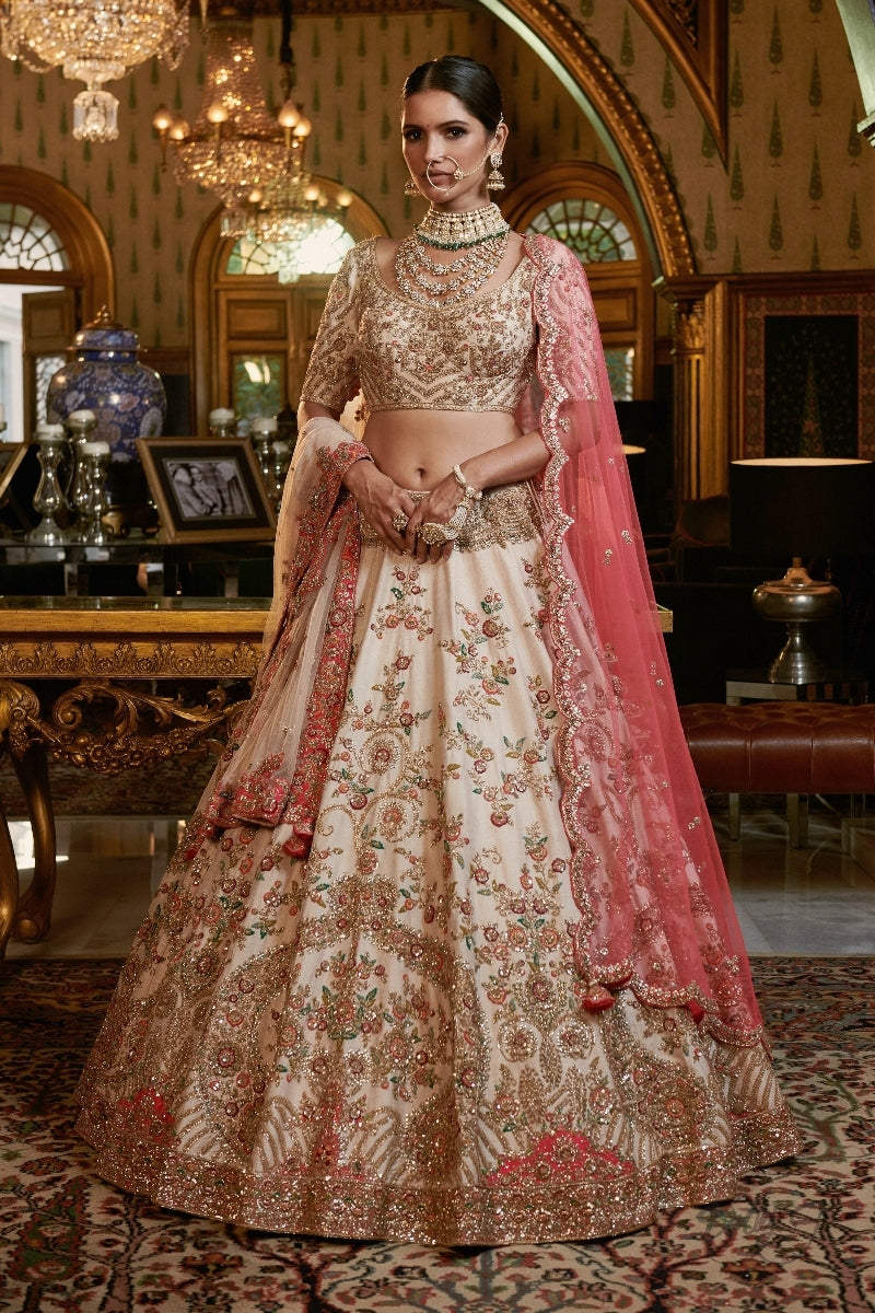 "Vardha" Raw Silk Bridal Lehenga Set