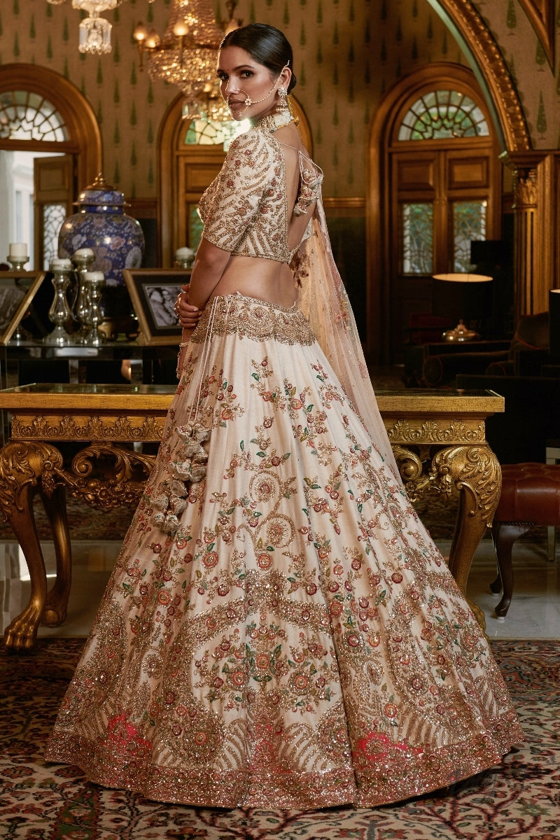 "Vardha" Raw Silk Bridal Lehenga Set