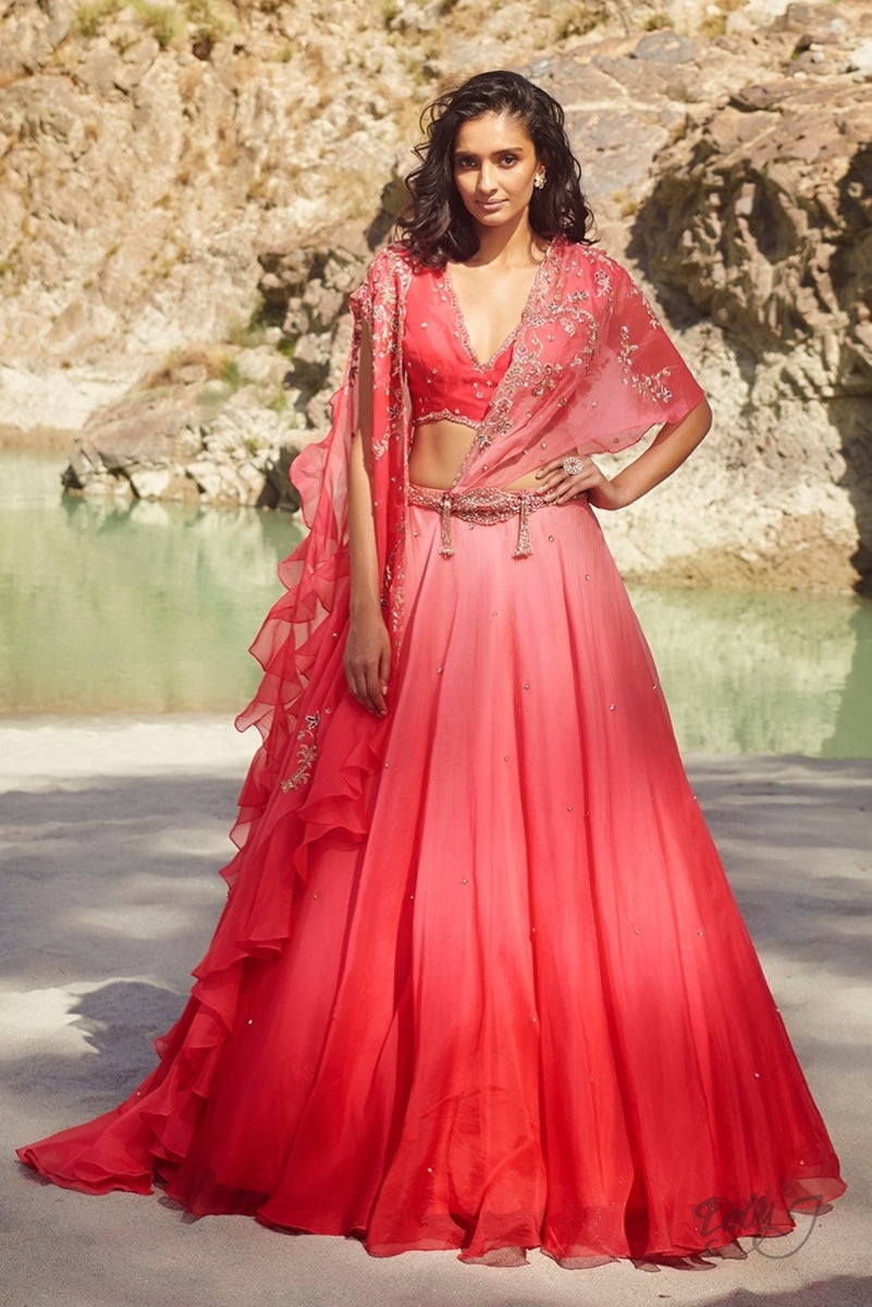 "Aniela" Organza Lehenga Set