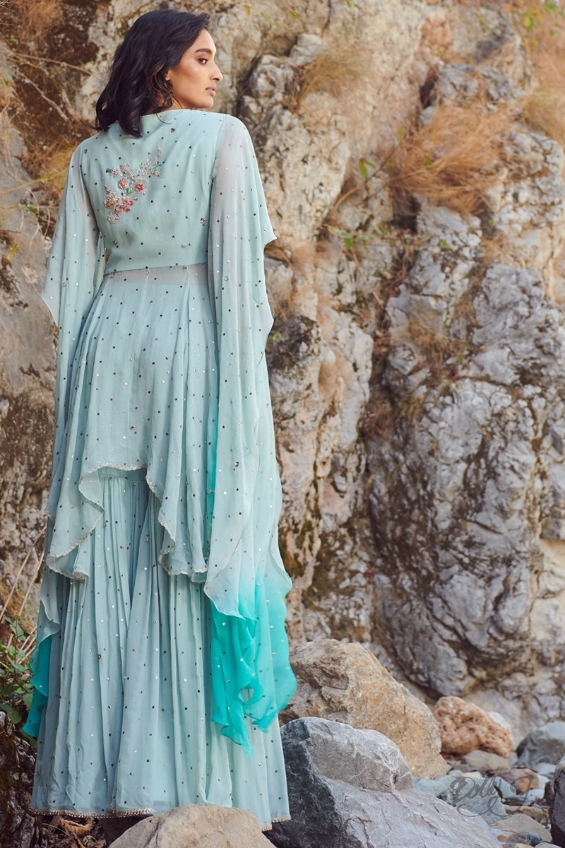 "Riviera" Chiffon Kurta-Sharara Set