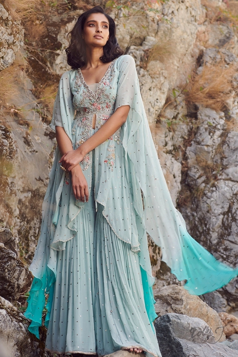 "Riviera" Chiffon Kurta-Sharara Set