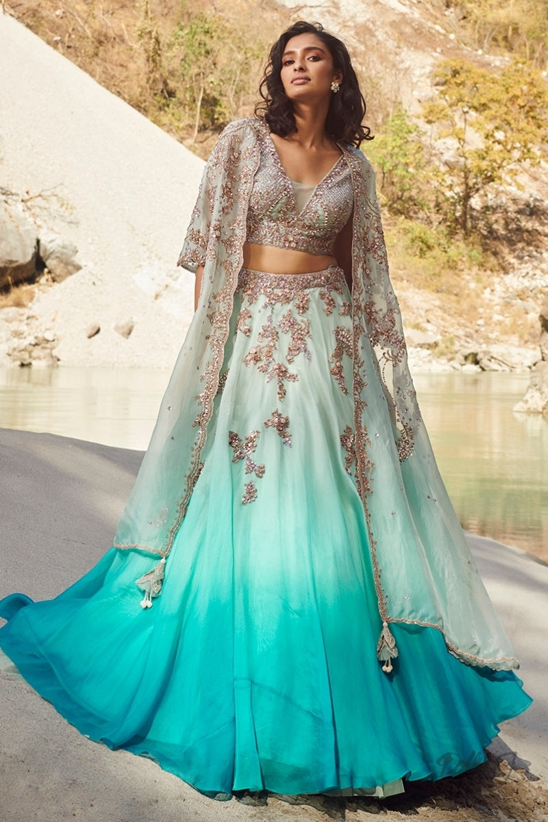 "Fairoz" Organza Lehenga Set