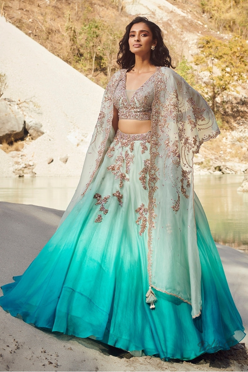 "Fairoz" Organza Lehenga Set