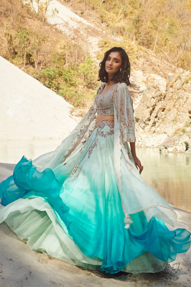 "Fairoz" Organza Lehenga Set