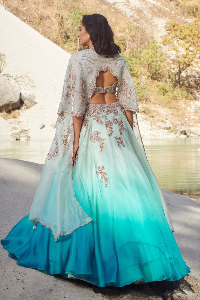 "Fairoz" Organza Lehenga Set