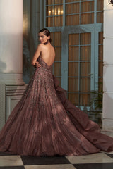 "Wild Cherry" Claret Shimmer Tulle Ombre Bridal Gown