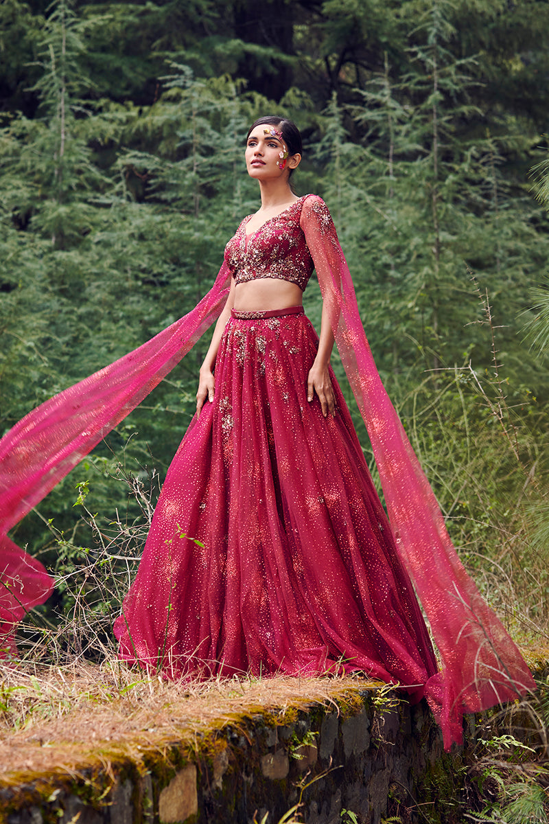 "Ivanna" Shimmer Tulle Lehenga Set