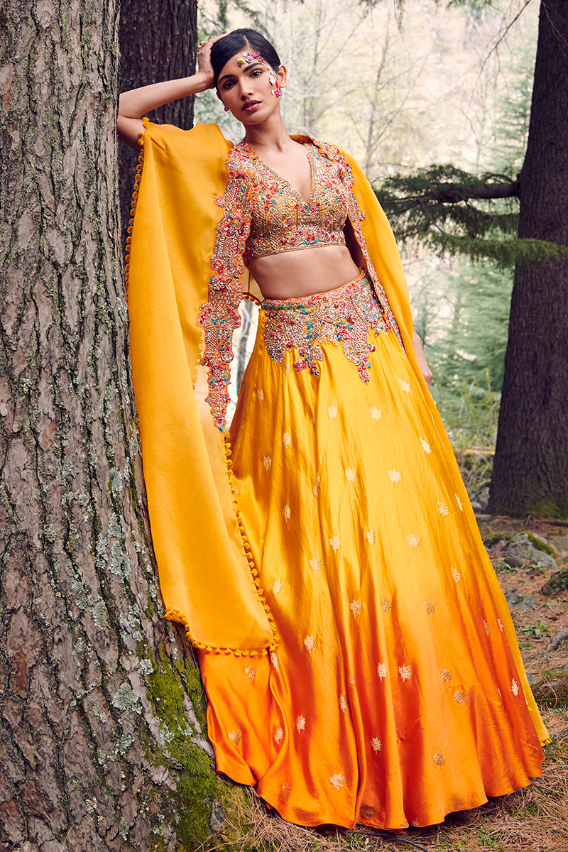 "Navajo" Satin Hand Woven Lehenga Set