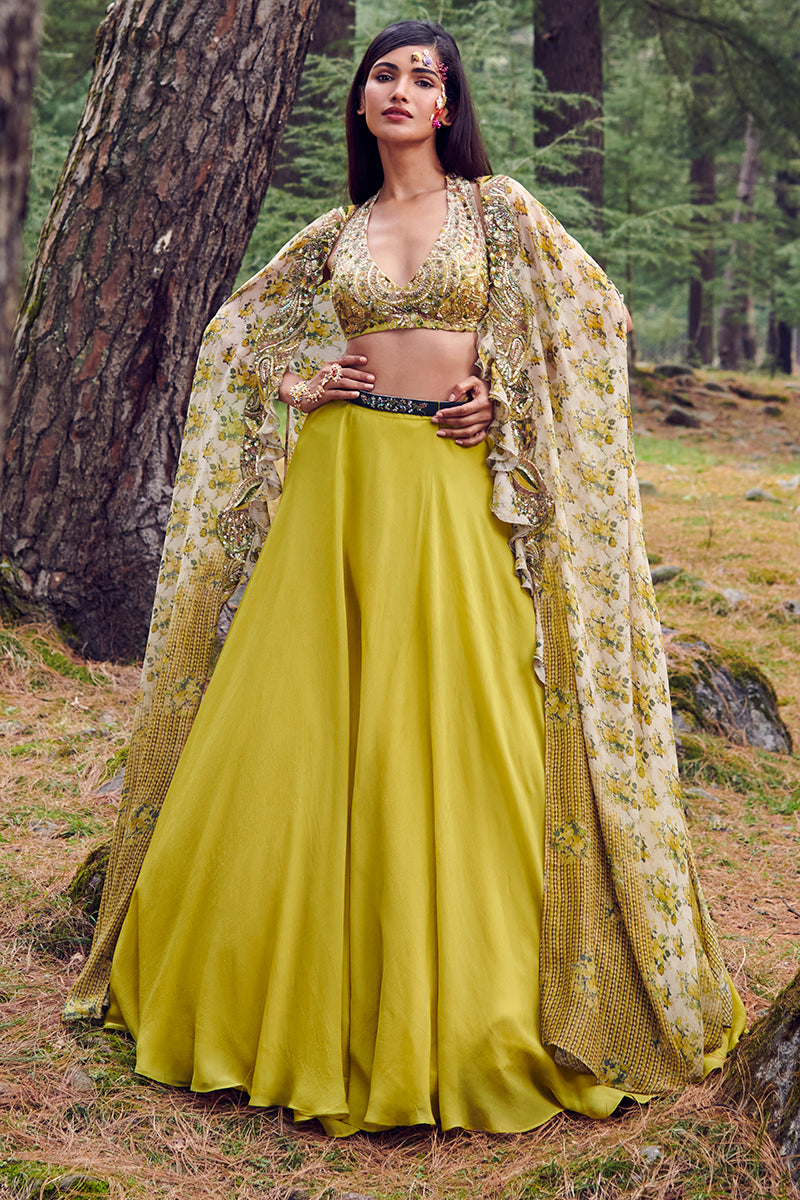 "Sweet Meadow" Chiffon Lehenga Set