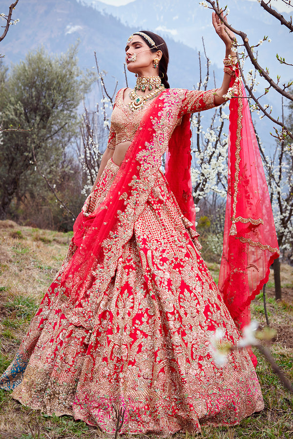 Classy Designer Wedding lehenga choli with Embroidery and Sequence work  Bespoke made to order -