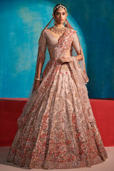 “ Etta “ Seashell Floral Garden Bridal Lehenga Set