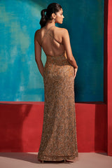"Cedar Wood" Golden Ombre Fitted Gown