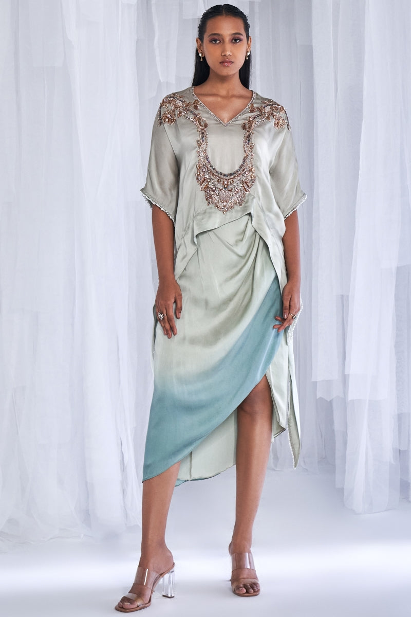 "Cohello" Short Kaftan And Skirt Set