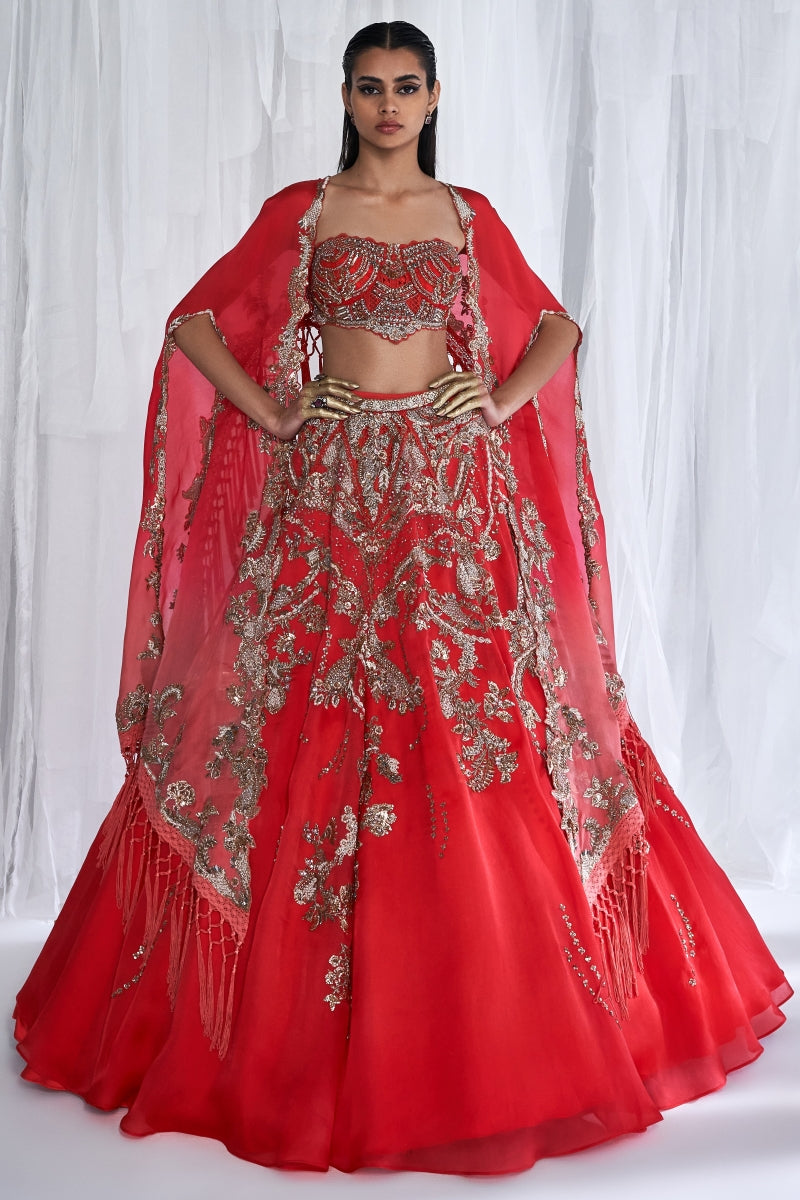 "Sintra" Silk Organza Lehenga Set