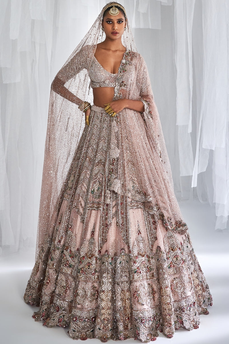 "Alyssa" Shimmer Tulle Bridal Lehenga Set