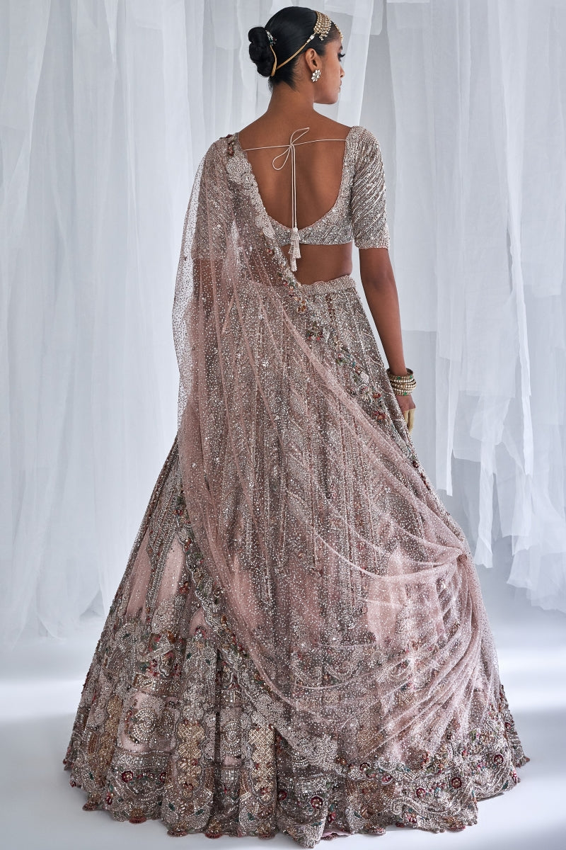 "Alyssa" Shimmer Tulle Bridal Lehenga Set