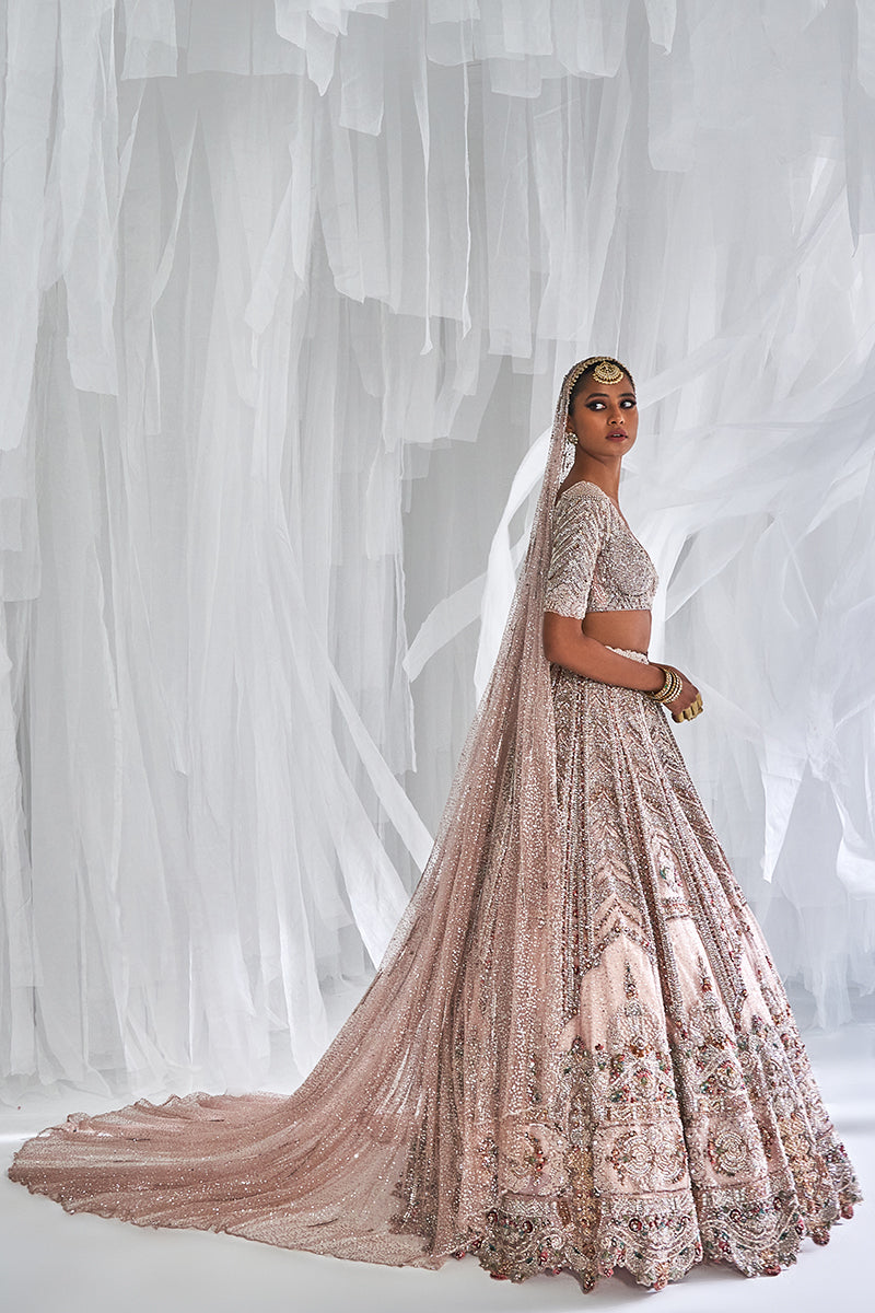 "Alyssa" Shimmer Tulle Bridal Lehenga Set